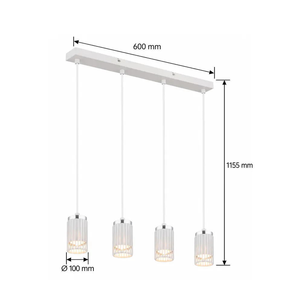 3. Visilica Globo Korben 57906-4HW bela