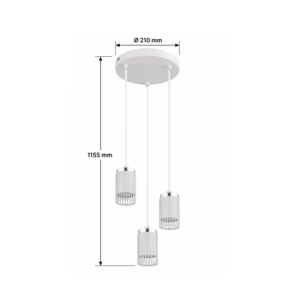 4. Visilica Globo Korben 57906-3HW bela