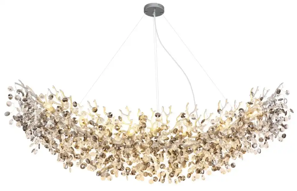 luster globo Queena 64138H4S kristali srebrna