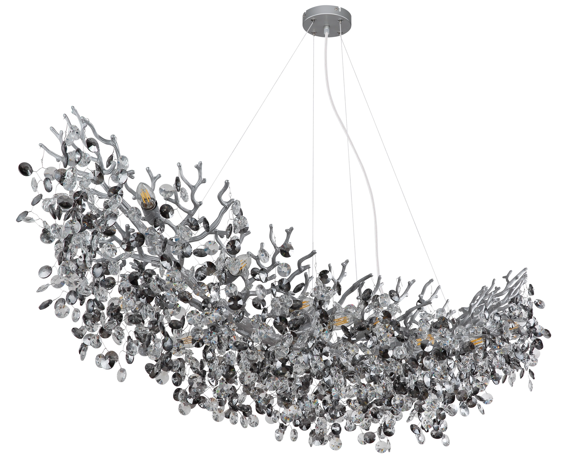 Globo Queena 64138H4S | Luster | srebrna | 16xE14 - Slika 2
