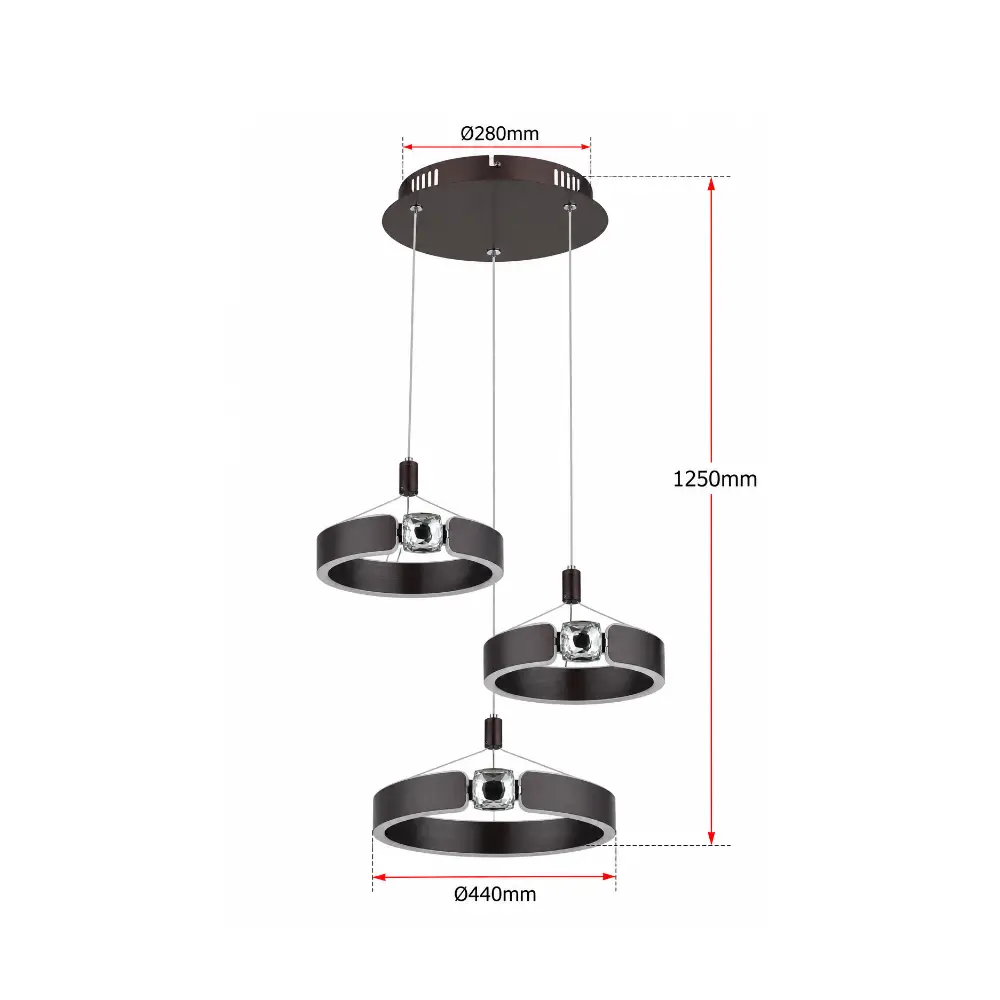 4. Visilica Globo Hendricks 67349-3HR antracit