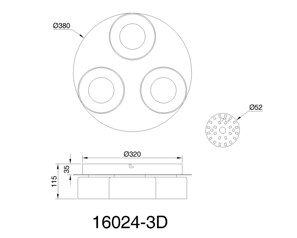 Globo Belinda 16024-3D | Plafonjera | crna | LED - Slika 2