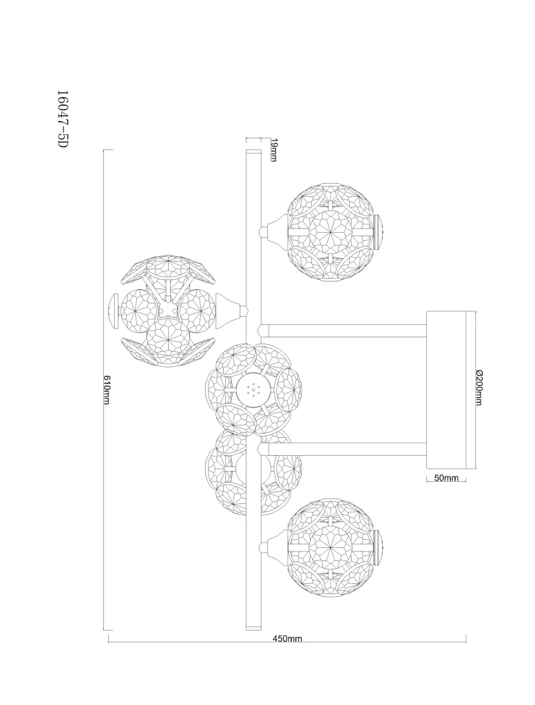 Globo Virina 16047-5D | Plafonjera | zlatna | LED - Slika 2