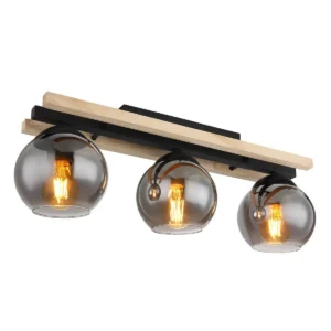 plafonjera Globo Conni 15569-3D drvo crna