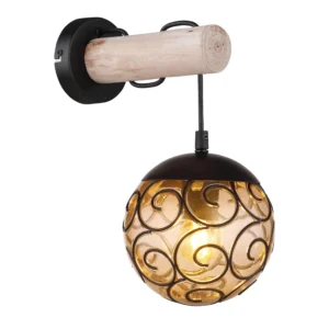 zidna lampa Globo Maxi 15660W crna drvo