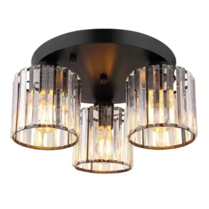 plafonjera globo Jordana 15742-3D kristal crna