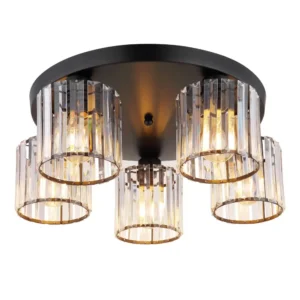plafonjera globo Jordana 15742-5D kristal crna
