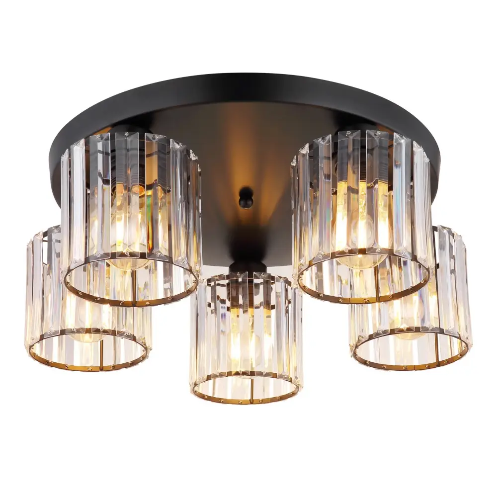 plafonjera globo Jordana 15742-5D kristal crna