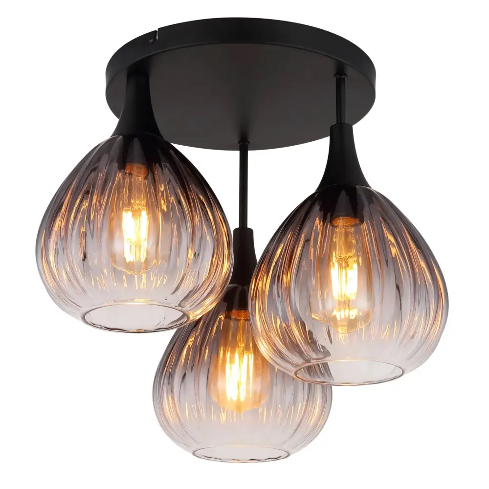plafonjera globo Olsen 15887-3D staklo crna