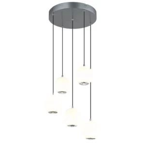 visilica globo Simmons 16062-5H staklo siva