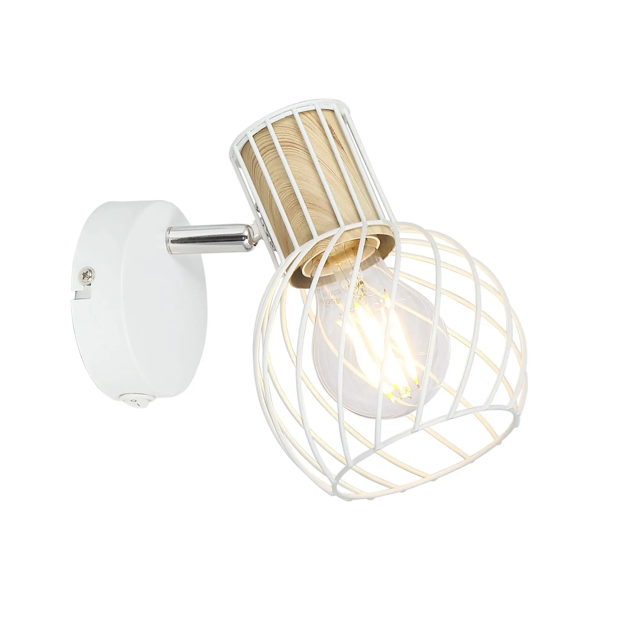 spot lampa Globo Luise 54012-1 bela drvo