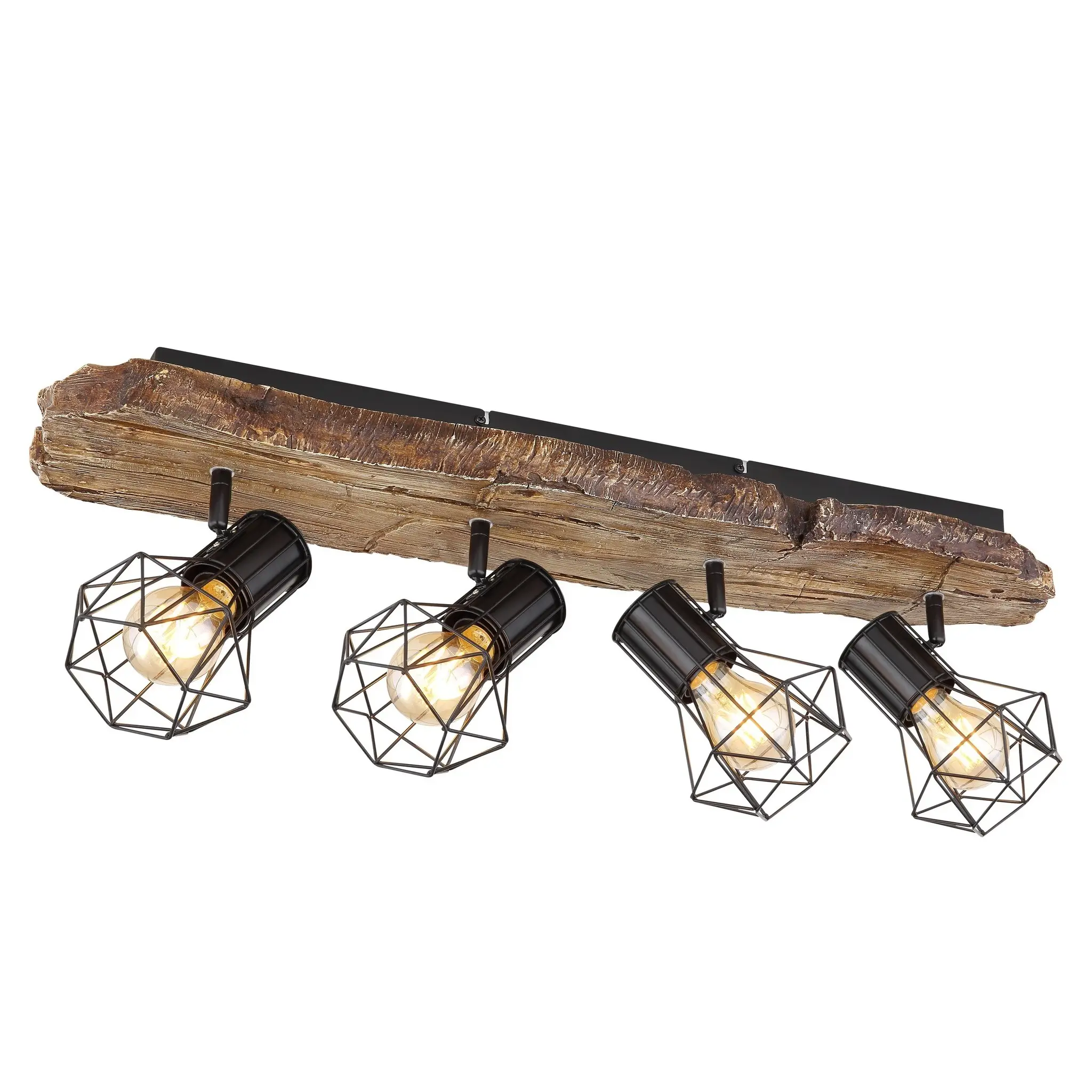 spot lampa Globo Priska 54017W-4 drvo crna