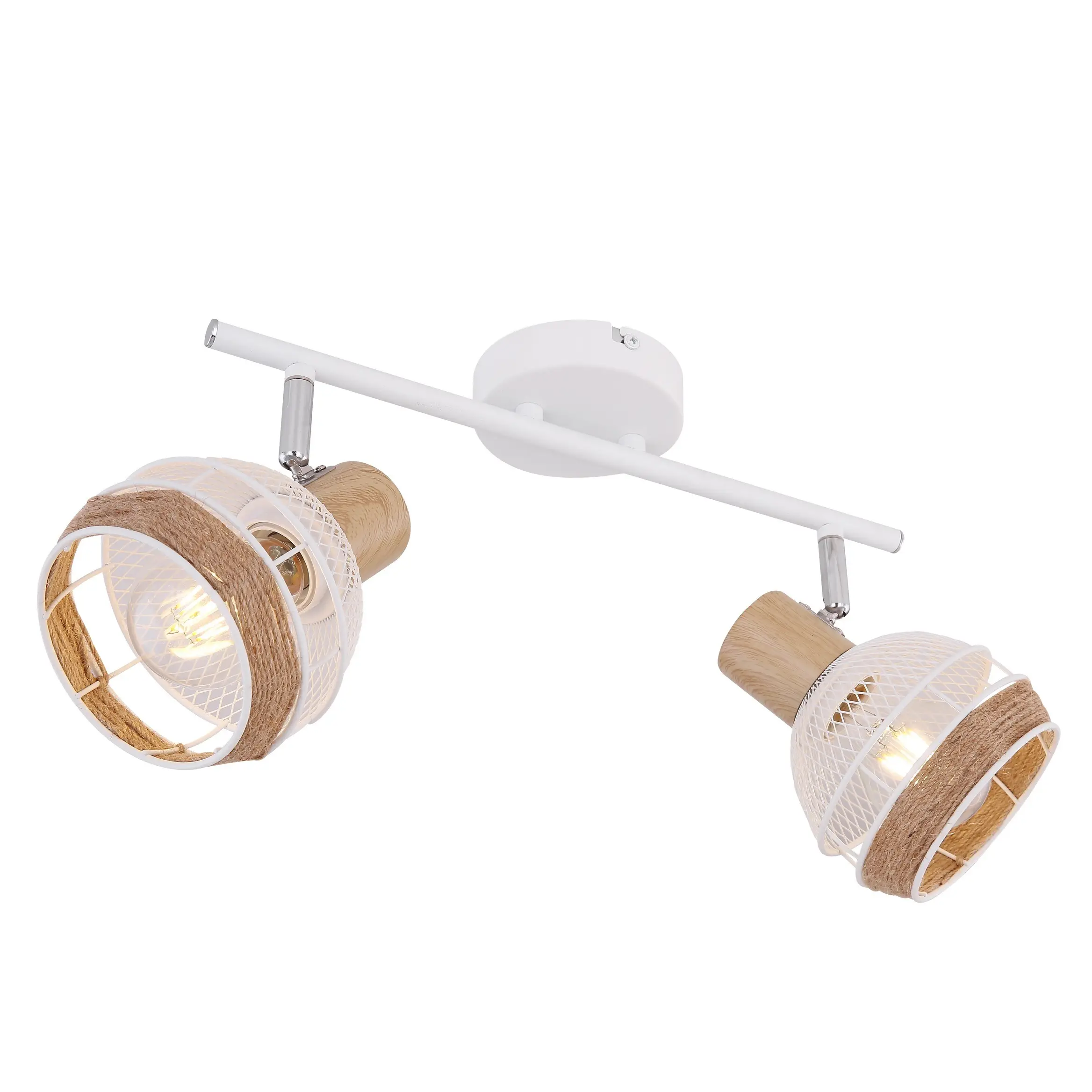 spot lampa Globo Widy 54021-2 bela drvo