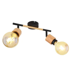 spot lampa Globo Jorna 54031-2 crna drvo