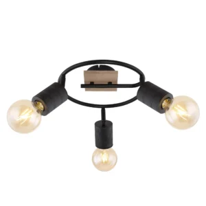 spot lampa Globo Josella 54033-3 crna drvo