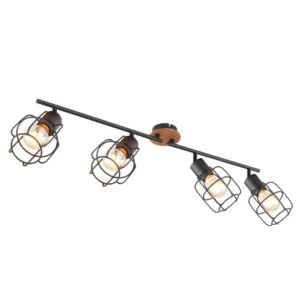 spot lampa Globo Willa 54037-4 crna drvo