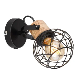 spot lampa Globo Lacky 54039-1 crna drvo