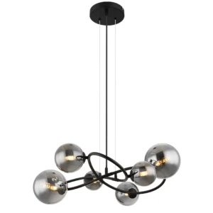 luster globo Riha 56133-6H staklo crna