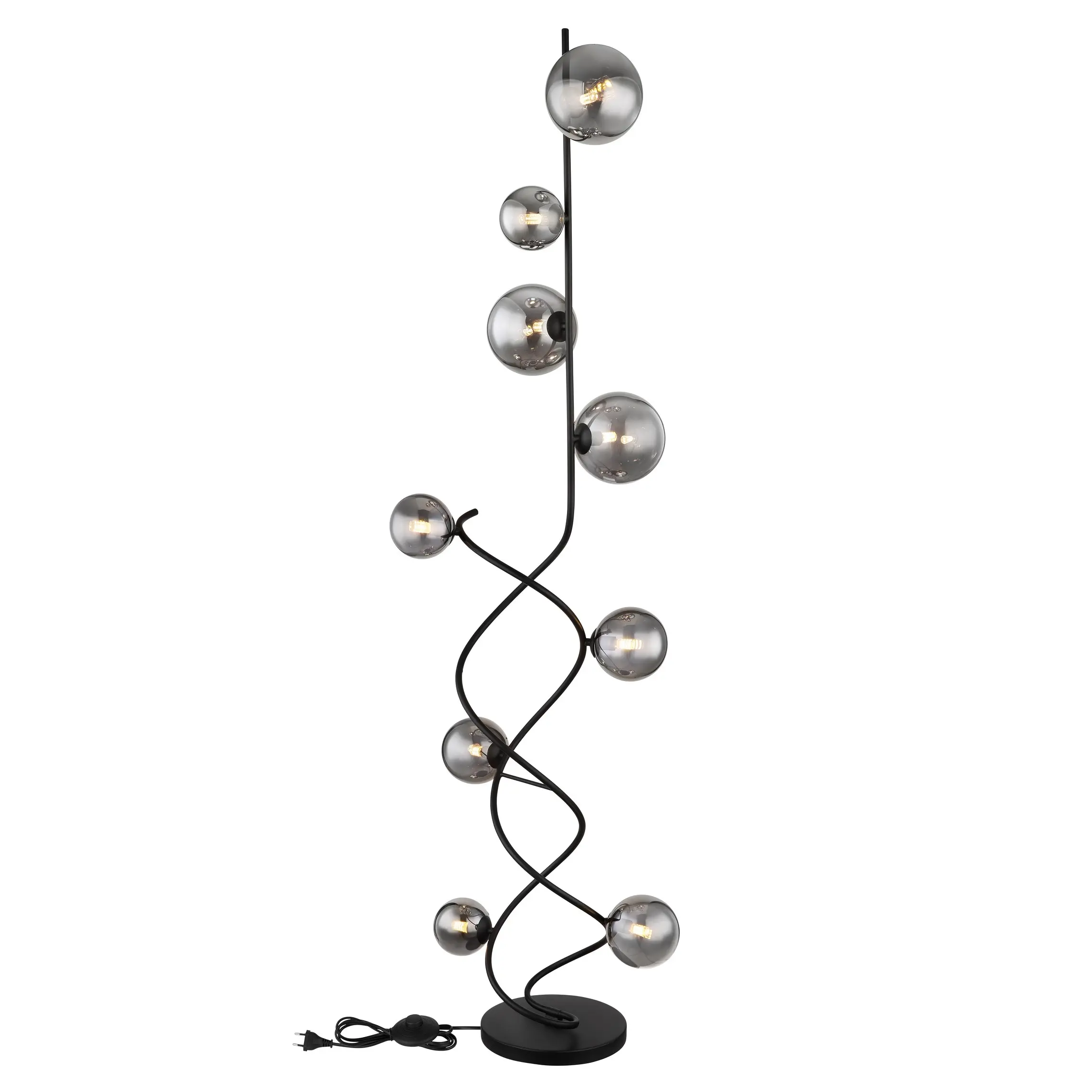 podna lampa Globo Riha 56133-9S crna