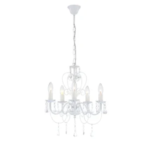 luster globo Pinja 63126-5 kristali bela