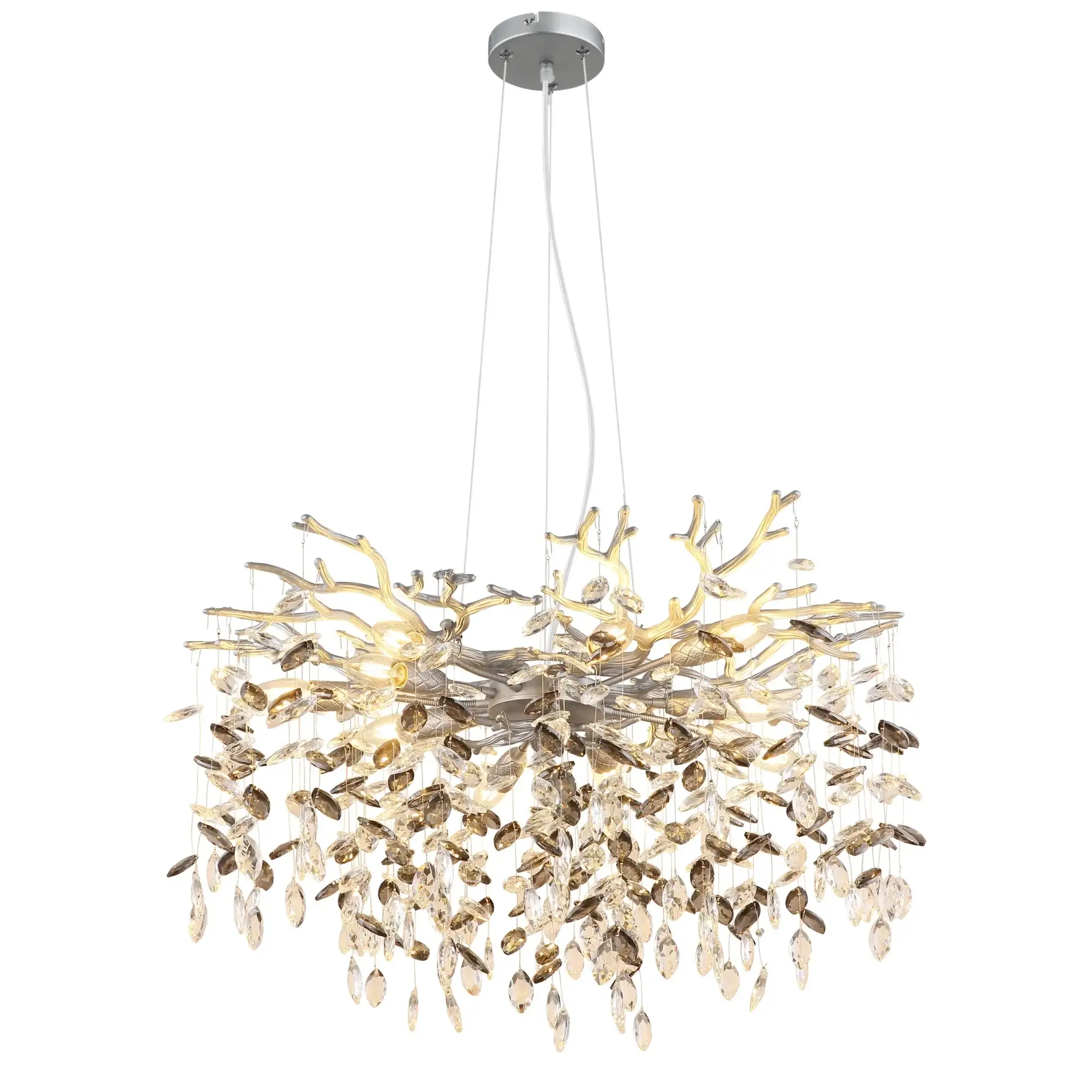 luster globo Queena 64138H2S kristali srebrna