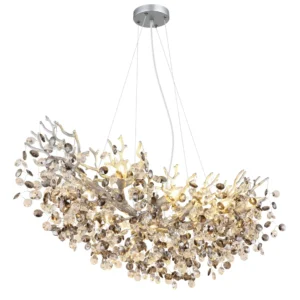 luster globo Queena 64138H3S kristali srebrna