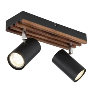 spot lampa Globo Kayden 57909-2 drvo crna