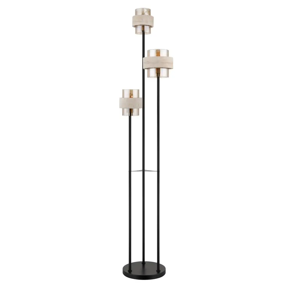 Globo Daren 16090-3S | Podna lampa | ćilibar-crna | 3xE27 - Slika 2