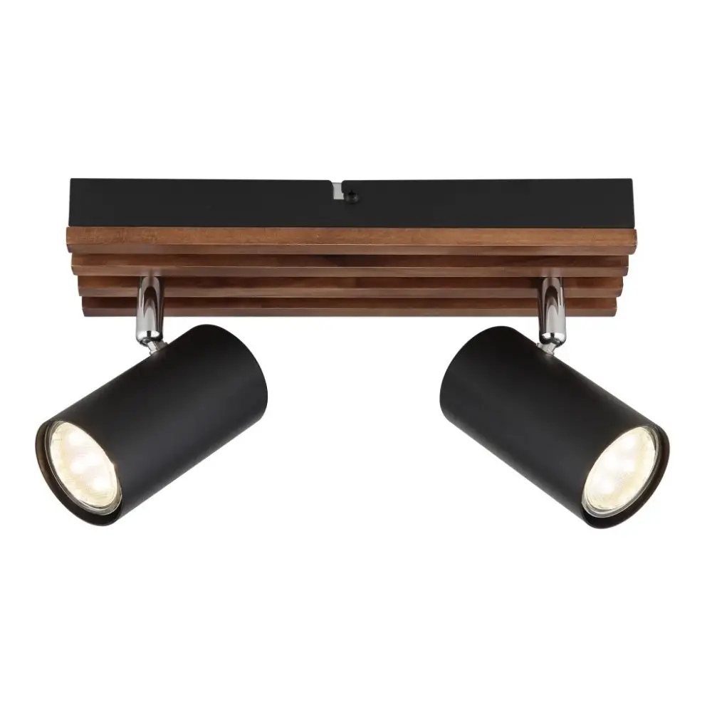 Globo Kayden 57909-2 | Spot lampa | drvo-crna | 2xGU10 - Slika 3