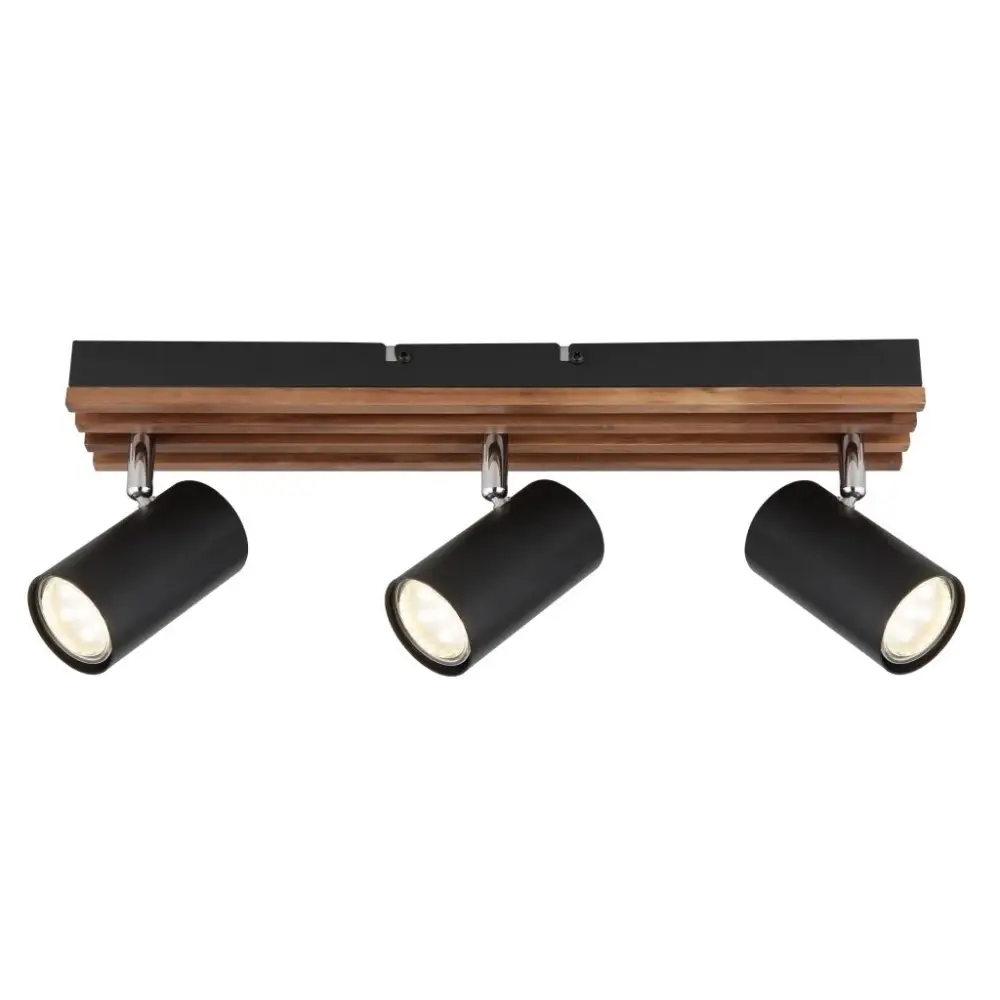 Globo Kayden 57909-3 | Spot lampa | drvo-crna | 3xGU10 - Slika 3
