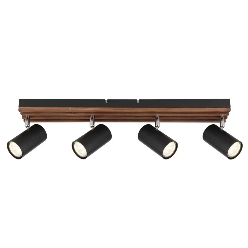 Globo Kayden 57909-4 | Spot lampa | drvo-crna | 4xGU10 - Slika 3