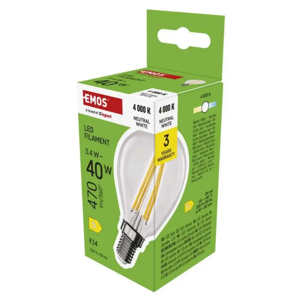 Emos ZF1D23 | Filament sijalica | E14 | 3,4W | 4000K - Slika 3