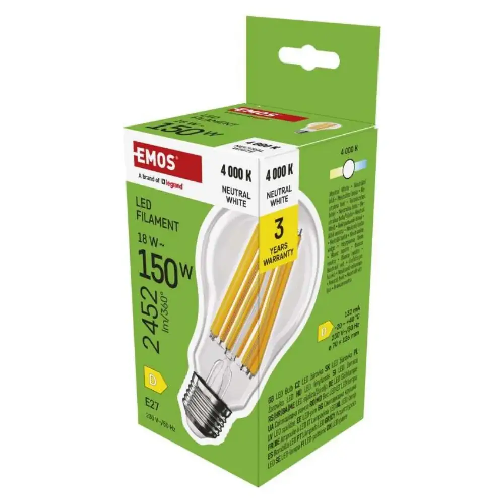 Emos ZF5D83 | Filament sijalica | E27 | 18W | 4000K - Slika 3