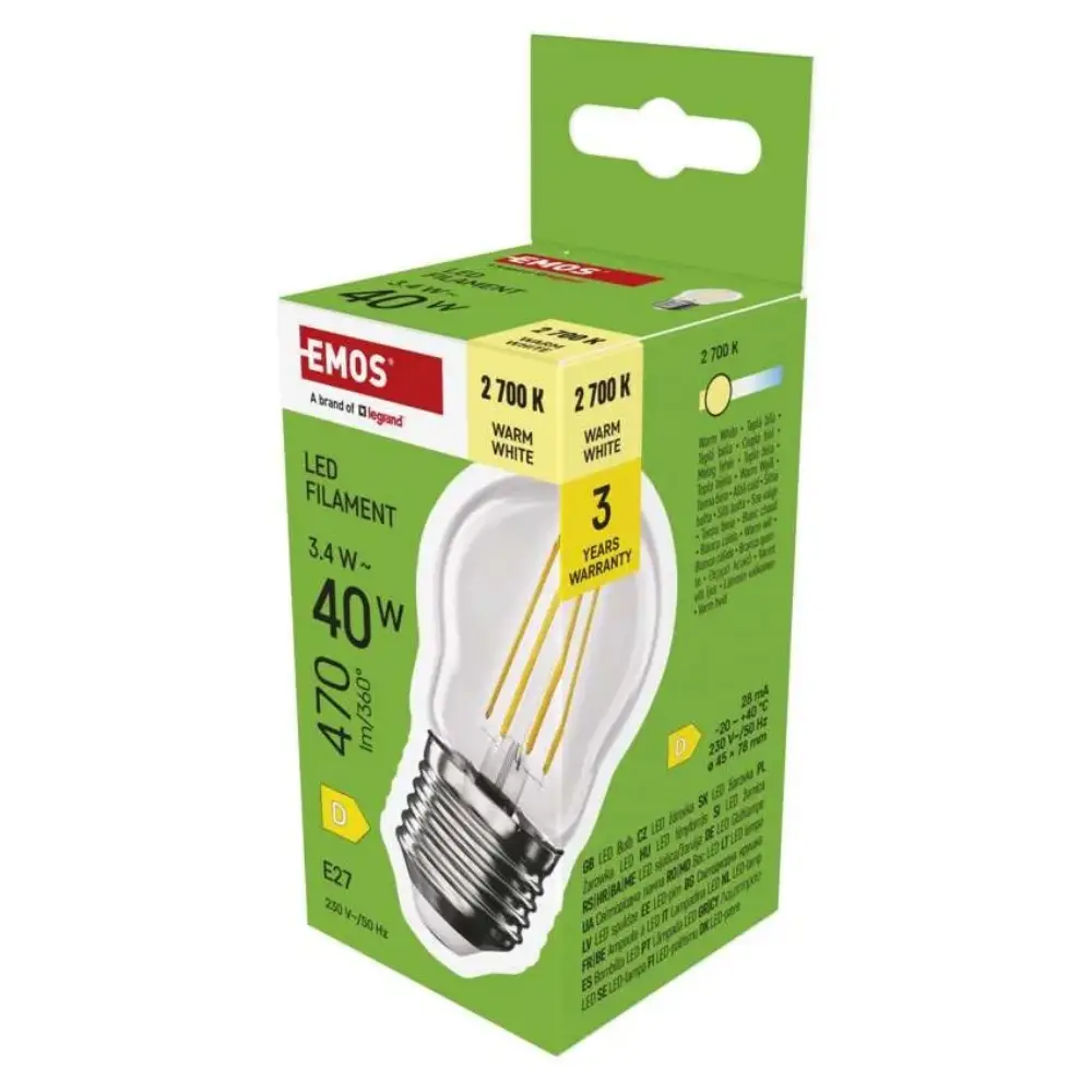 Emos ZF6D22 | Filament sijalica | E27 | 3,4W | 2700K - Slika 3