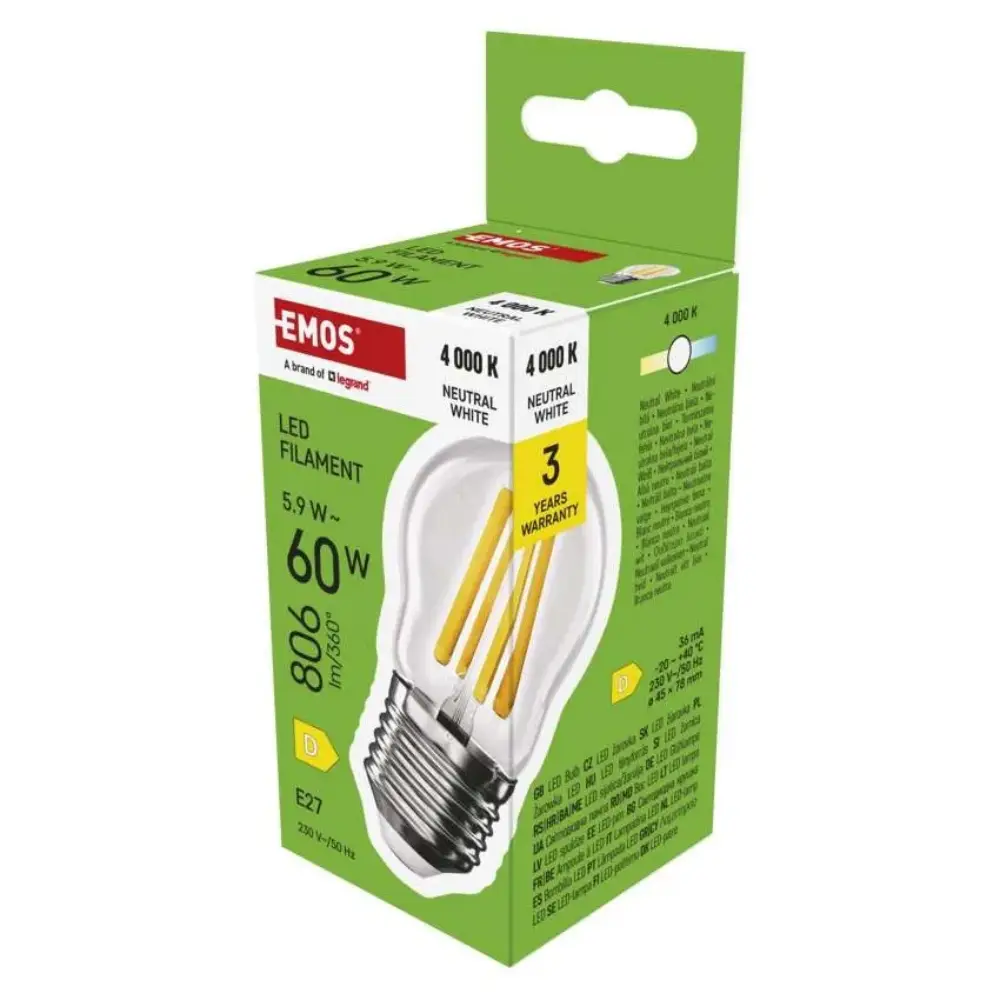 Emos ZF6D43 | Filament sijalica | E27 | 5,9W | 4000K - Slika 3