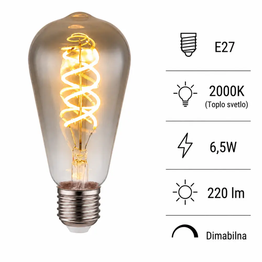 Globo Duban 11405FS | Filament sijalica | E27 | 6,5W | 2000K - Slika 4