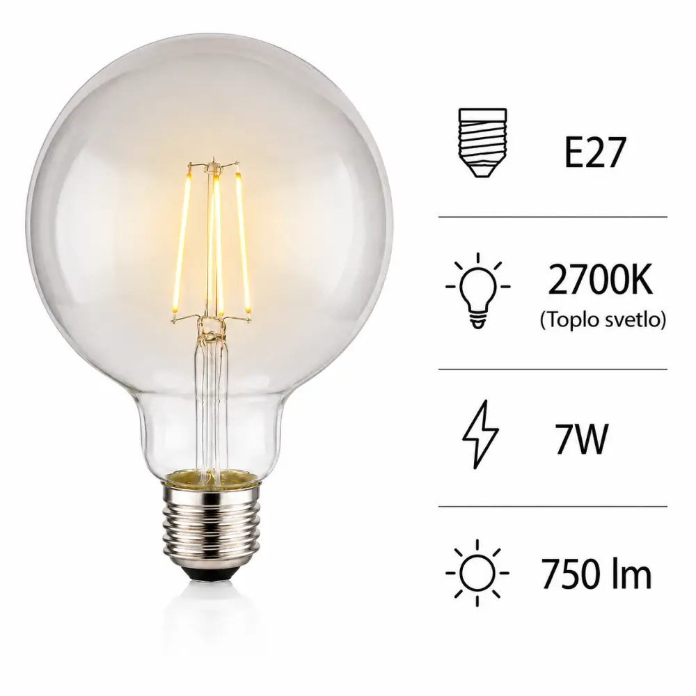 Globo 11527 | Filament sijalica | E27 | 7W | 2700K - Slika 4