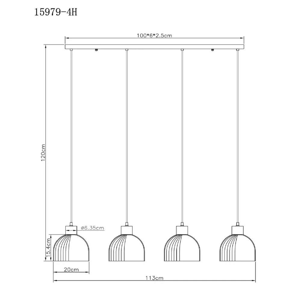4. visilica Globo Swanson 15979-4H crna