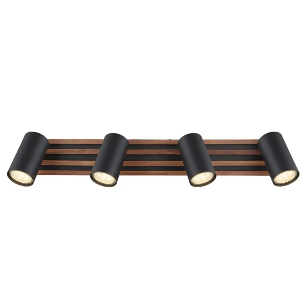 Globo Kayden 57909-4 | Spot lampa | drvo-crna | 4xGU10 - Slika 4