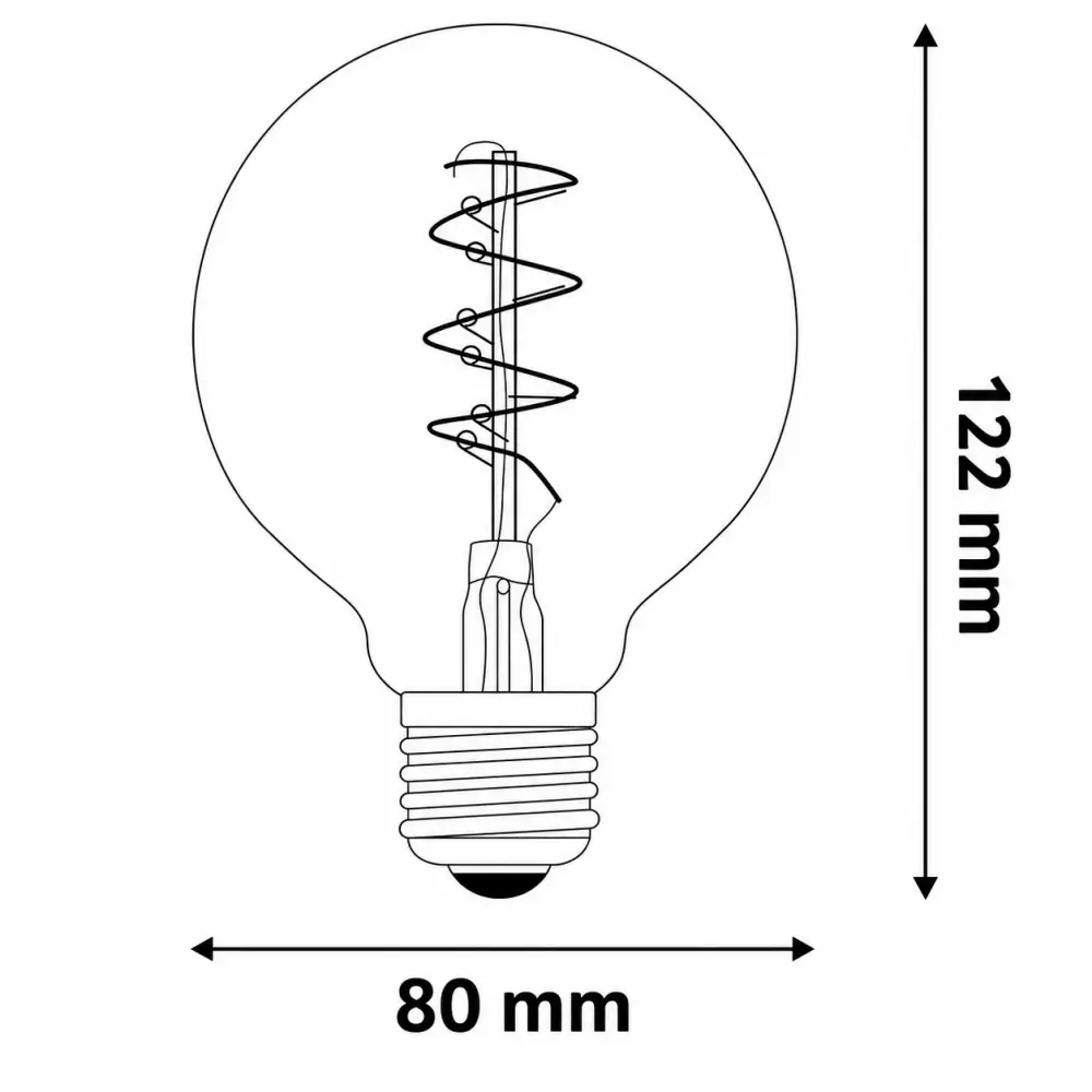 Avide ABLSFG80EW | Filament sijalica | E27 | 4,5W | 2700K - Slika 4