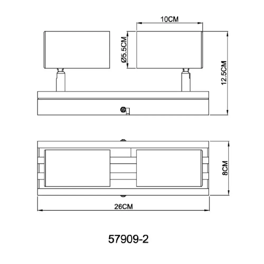Globo Kayden 57909-2 | Spot lampa | drvo-crna | 2xGU10 - Slika 5