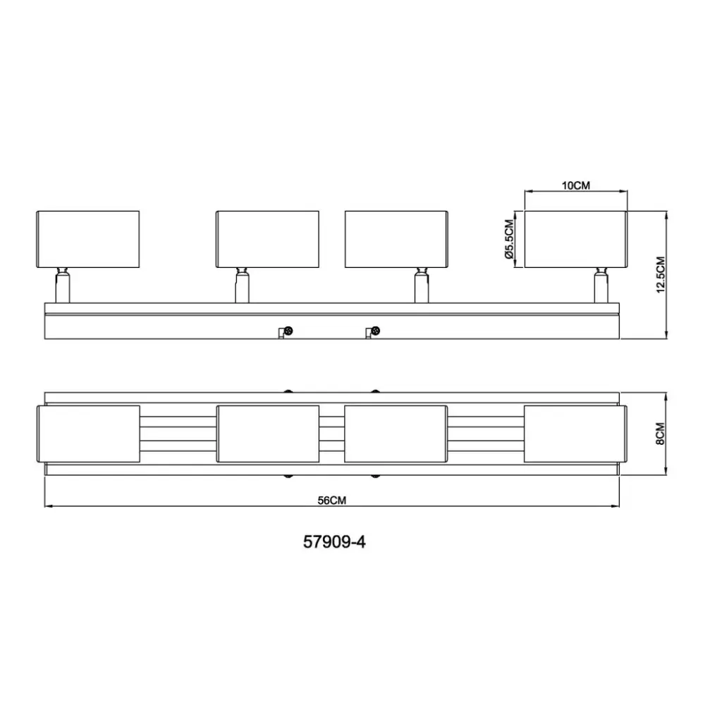 Globo Kayden 57909-4 | Spot lampa | drvo-crna | 4xGU10 - Slika 5