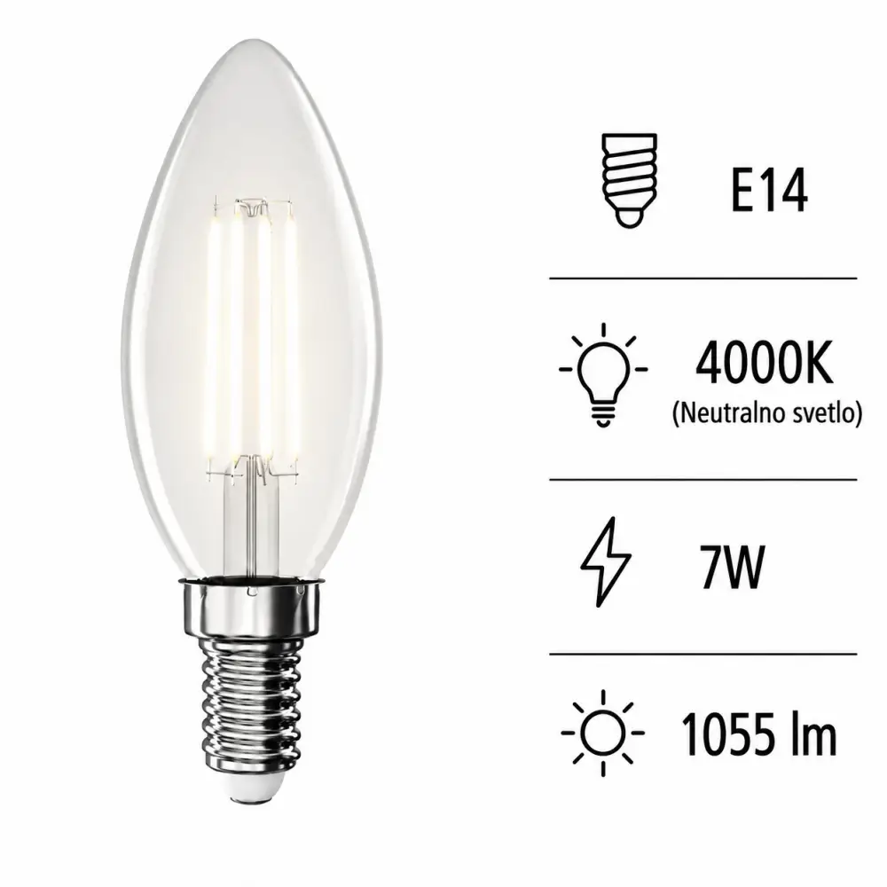 Emos ZF3D53 | Filament sijalica | E14 | 7W | 4000K - Slika 5