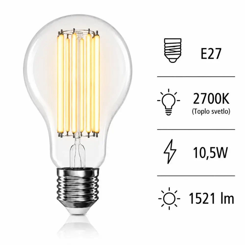 Emos ZF5D62 | Filament sijalica | E27 | 10,5W | 2700K - Slika 5