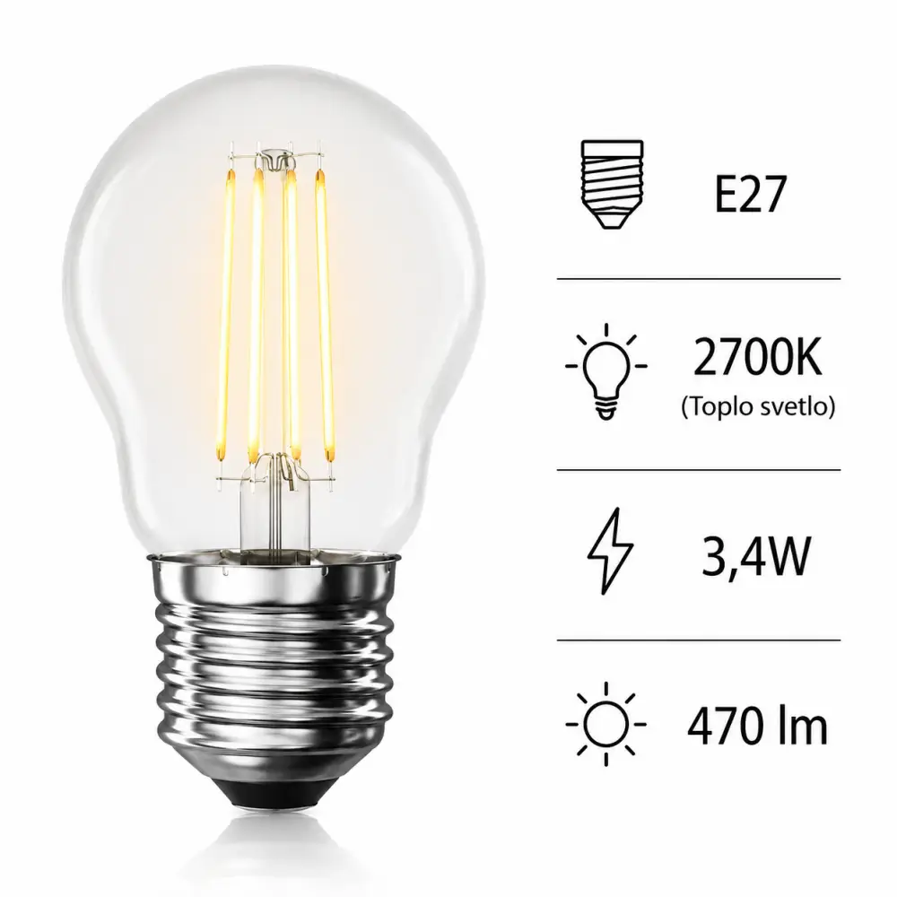 Emos ZF6D22 | Filament sijalica | E27 | 3,4W | 2700K - Slika 5