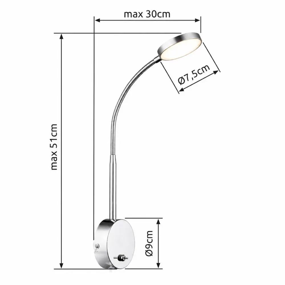 Globo Pegasi 24103W | Zidna lampa | hrom | LED - Slika 2