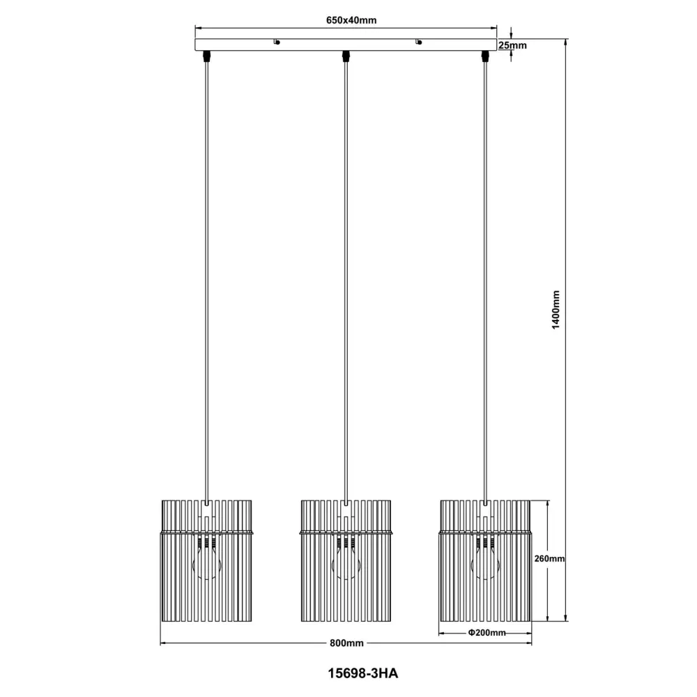 3. visilica Globo Gorley 15698-3HA ćilibar