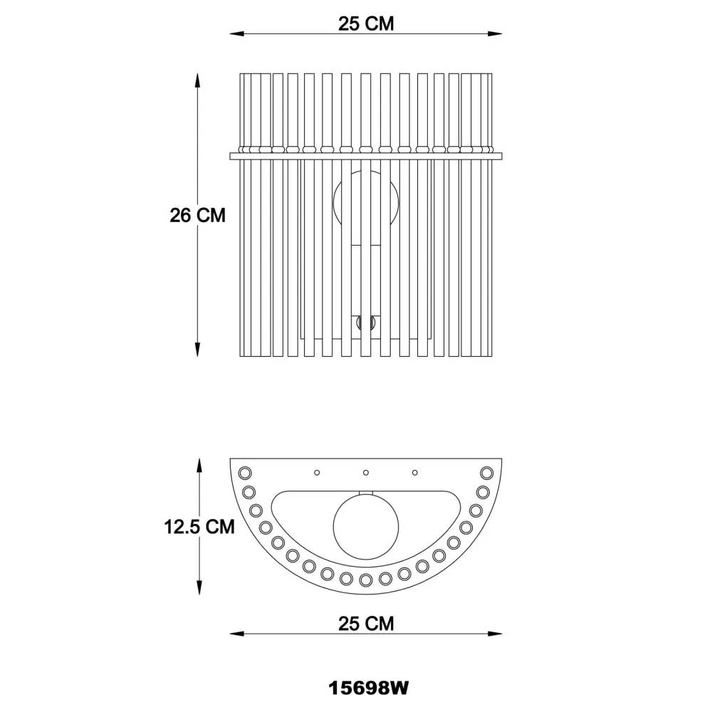 3. zidna lampa Globo Gorley 15698W crna