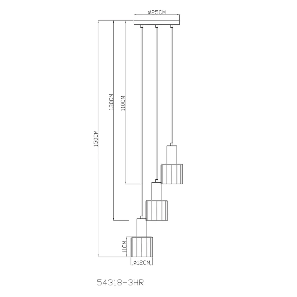 4. visilica Globo Walton 54318-3HR tamno braon