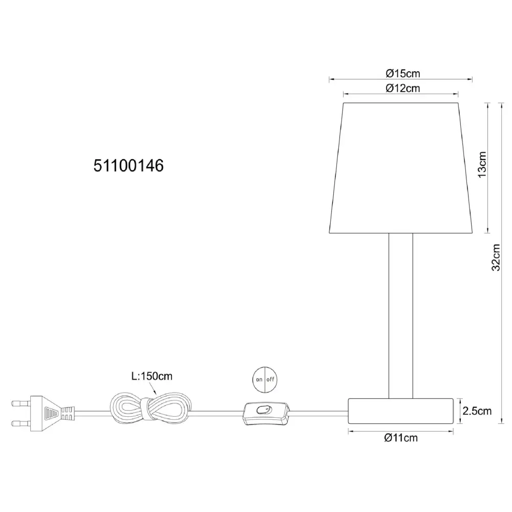 4. podna lampa Globo Joris 51100146 bela